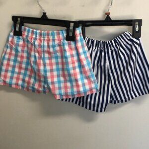 Cecil and Lou Shorts - pink and blue gingham and Navy Stripe Shorts - lot of 2